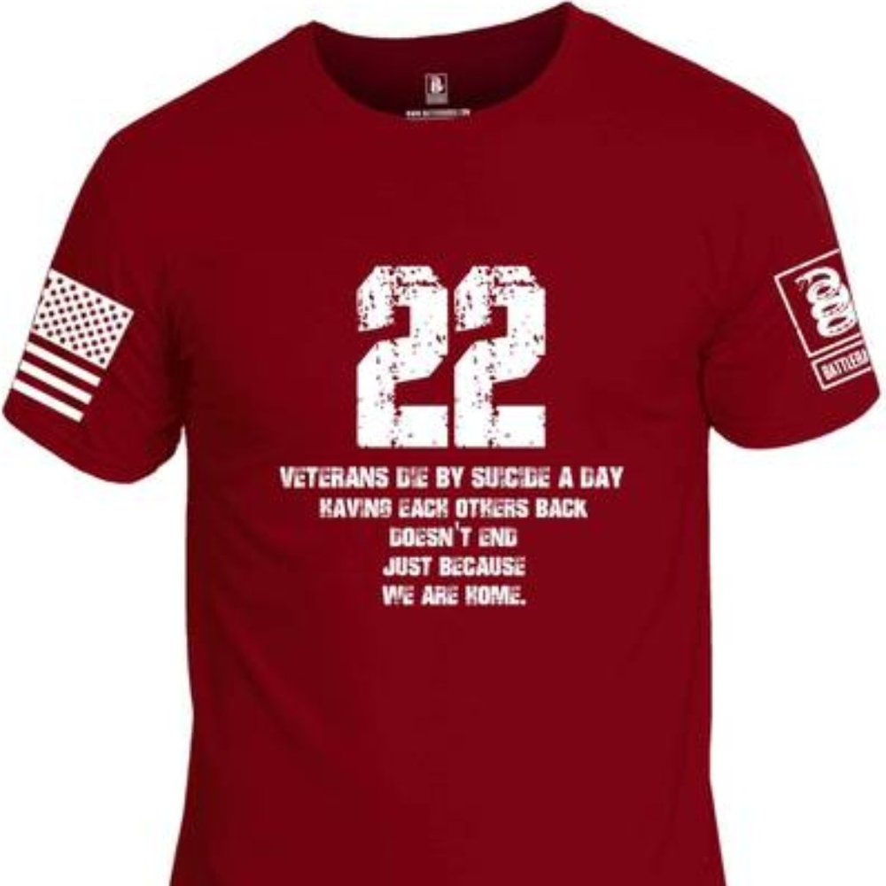 22 Veterans Die By Suicide A Day Crew Neck T-Shirt